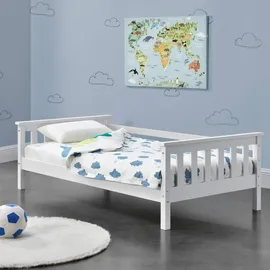 [en.casa] Kinderbett Nuuk 70 x 140 cm Kiefer massiv weiß