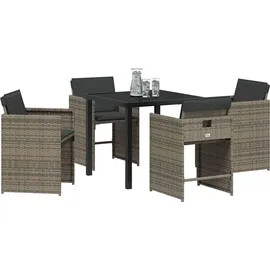 vidaXL Garten Essgruppe 5-tlg. Grau