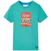 VidaXL Kinder-Kurzarmshirt Dunkles Minzgrün 92