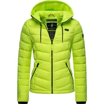 Marikoo Damen, Jacke Steppjacke Winter Übergangsjacke gesteppt Herbst B403 [B403-Kuala-Neon-Grün-Gr.XS] - XS