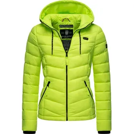 Marikoo Damen, Jacke Steppjacke Winter Übergangsjacke gesteppt Herbst B403 [B403-Kuala-Neon-Grün-Gr.XS] - XS