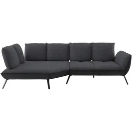 Beldomo System Ecksofa, Dunkelgrau, Metall, 5-Sitzer, Ottomane links, L-Form, cm, Goldenes M, Stoffauswahl, seitenverkehrt erhältlich, Rücken echt, Wohnzimmer, Sofas & Couches, Wohnlandschaften, Ecksofas