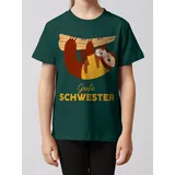 wat? APPAREL T-Shirt Faultier Große Schwester in Dunkelgrün | Gr.: 110/116