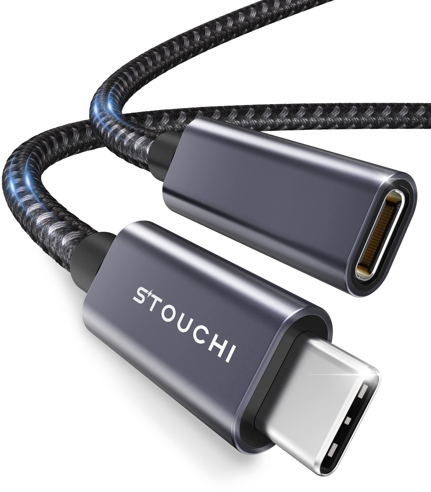 Stouchi Verlängerungskabel USB C 3 m, Typ C 3.2 Stecker auf Buchse, Schnellladung und Audio-Datenübertragung für Galaxy Tab S8, Pad,M1 M2 Mac Mini/Pro, Galaxy S22, Mag-Safe Ladegerät