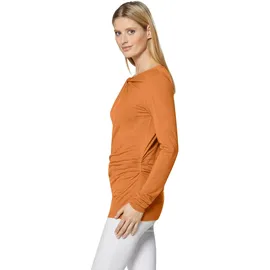 Madeleine Langarmshirt mit Knoten und Raffungen in wüstenorange | Gr.: 40