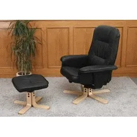 Mendler Relaxsessel M56 Kunstleder 80 x 100 x 80 cm Bordeaux mit Hocker
