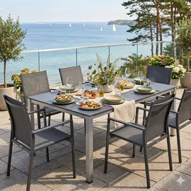 Kettler Gartentisch 160 x 95 x 74 cm Silber/Anthrazit