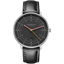 Sternglas S01-HH39-BR02 Herrenuhr Quarz Hamburg neugraphit Schwarz
