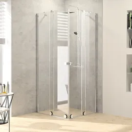 Hüppe Xtensa pure Gleittüreckeinstieg links 90 x 90 cm silber hochglanz ESG klar XT1303069321