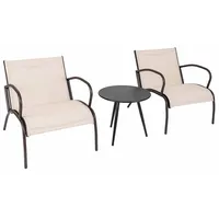 KOMFOTTEU Balkonset, Gartenmöbel Set Bistroset mit runder Beistelltisch braun
