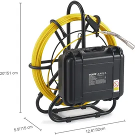Vevor Inspektionskamera 50m 9" Rohrkamera 720P 512Hz IP68