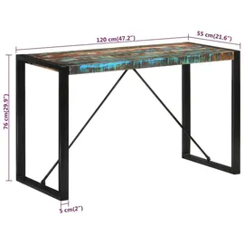 vidaXL Esstisch 120 x 76 x 55 cm Altholz braun