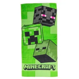 Carbotex Minecraft Badetuch 70 x 140 cm grün