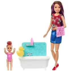 MATTEL FXH05 Barbie "Skipper Babysitters Inc." Puppen und Bad Spielset