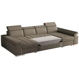 mb-moebel Möblo Wohnlandschaft Braun, Holzwerkstoff, 5-Sitzer, U-Form 330x94x168 cm, Wohnzimmer Sofas - Couches, Wohnlandschaften, Wohnlandschaften in U-Form