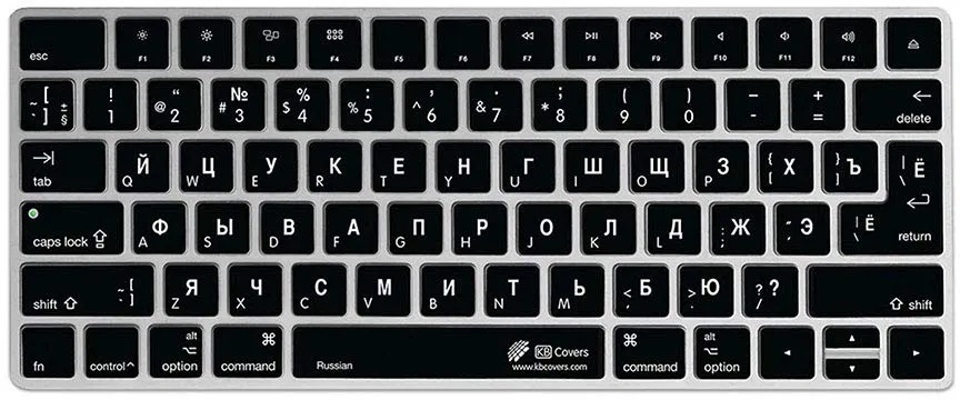 Russische QWERTY ISO Abdeckung für Apple Magic Keyboard Alu Bluetooth Tastatur ohne Ziffernblock