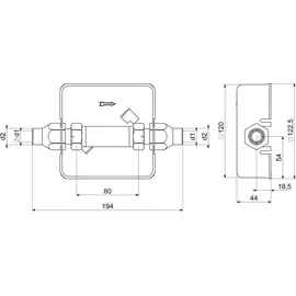 Schlösser js Up-Einbaukasten upk F.uet-K/W Loet 18Mm,Gewindeanschluss 3/4"