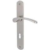 Alpertec BB-Langschildgarnitur Amos Messing silber abgerundet