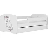 WFL GROUP Jugendbett Emily 80 x 160 cm Kiefer MDF weiß/roségold