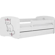 WFL GROUP Jugendbett Emily 80 x 160 cm Kiefer MDF weiß/roségold