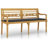 vidaXL Batavia-Bank mit Anthrazit Kissen Massivholz Teak 150 cm