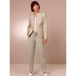 Jackenblazer CREATION L PREMIUM "Leinen-Viskose-Blazer", Damen, Gr. 40, beige, 55% Leinen, 42% Viskose, 3% Elasthan, Langarm, Blazer