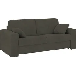 Schlafsofa HOME AFFAIRE "Roma Matratzenhöhe 14 cm", grün, B:220cm H:85cm T:100cm, Struktur/Luxus-Microfaser (100% Polyester), Struktur fein ( 100% Polyester), Sofas, Dauerschlaffunktion, mit Unterfederung, Lattenrost, Matratze
