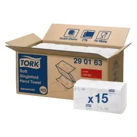 TORK Papierhandtücher 290163 H3 Advanced Soft Zick-Zack-Falzung 2-lagig 3.750 Tücher