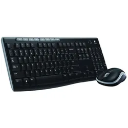 Logitech Wireless Combo MK270, Kabelloses Desktopset Tastatur und Maus, 2,4-GHz-Technologie, Spritzwassergeschützt