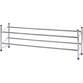 Wenko Schuhregal 119 x 35 x 23 cm ausziehbar, für 10 Paar Schuhe, silber glänzend