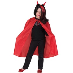 Karneval-Klamotten Teufel-Kostüm Teufelsumhang Cape rot Kinder Halloween, Kinderkostüm Umhang rot rot 128
