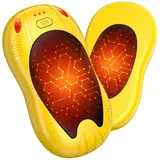 FANDLISS Handwärmer Elektrisch, 2er Taschenwärme mit 10000mAh, Zweiseitige Heizung, USB Taschenwärmer Wiederverwendbar mit 3 Wärmestufen, Winter Geschenke für Outdoor Camping(Gelb und Schwarz)