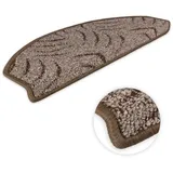 Kettelservice-Metzker Stufenmatten Treppenmatten Treppenteppich Prerow Halbrund Braun 15 Stück