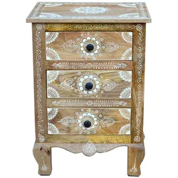 Kommode HOME AFFAIRE "Gullaba", braun (hellbraun), B:50cm H:70cm T:40cm, Sideboards, Hand bemalt