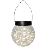 Star Trading Solar Laterne Glory, LED Hängeleuchte, Outdoor, Bruchglas-Optik, Dämmerungssensor. Warmweiß, Ø12 cm