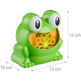 Relaxdays Seifenblasenmaschine Frosch inkl. 2 Seifenblasenflüssigkeit