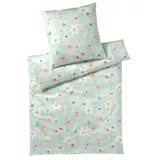 ELEGANTE Bettwäsche Pastel Jersey - 155x220 cm - 80x80 cm aqua