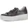 Gabor Plateausneaker GABOR, Damen, Gr. 38, grau (anthrazit), Kalbsleder, metallic, Schuhe Plateausneaker, Freizeitschuh, Halbschuh, Schnürschuh mit Best Fitting-Ausstattung