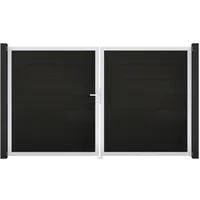 GROJA Gartentor 300 x 180 cm Schwarz/Aluminium