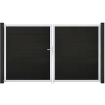 GROJA Gartentor 300 x 180 cm Schwarz/Aluminium