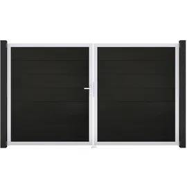 GROJA Gartentor 300 x 180 cm Schwarz/Aluminium