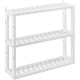 [en.casa] Badezimmerregal Regal Wandregal Badregal Badmöbel Ablage weiß 54x60x15cm