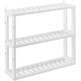 [en.casa] Badezimmerregal Regal Wandregal Badregal Badmöbel Ablage weiß 54x60x15cm