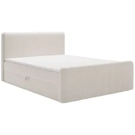 GRAINGOLD Boxbett mit Bettkasten 180x200 Creme Samt, Osteno