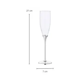 Edzard 2er-Set Sektkelch Victoria (Höhe 27 cm) aus Glas, Fuß edel versilbert, anlaufgeschützt