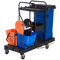 Homcom Reinigungswagen HOMCOM Schwarz Blau Orange 4 St.
