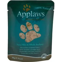 Applaws 70g Beutel Katzennassfutter 12 x 70 Gramm Thunfischfilet & ganze Sardellen