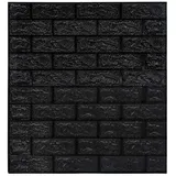 vidaXL 3D Tapete Ziegelstein 77 cm x 70 m 20 Stk. Schwarz 150725