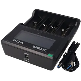 AccuCell 4x Panasonic 18650 Li-Ion Akku und 4fach Li-Ion Schnell-Ladegerät