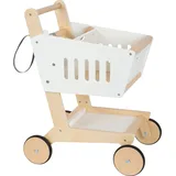 Small Foot Company small foot Einkaufswagen "fresh" aus Holz, Zubehör für den Kaufladen und Supermarkt, Rollenspielzeug ab 3 Jahren, 12403